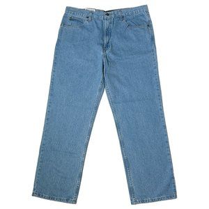 Saddlebred Mens 36x32 Straight Leg Classic‎ Fit Denim Blue Jeans Pants